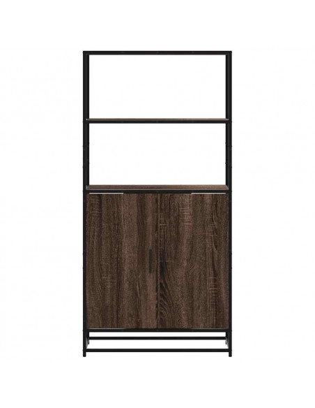 Credenza Rovere Marrone 68x35x139 cm Legno Multistrato Metallo