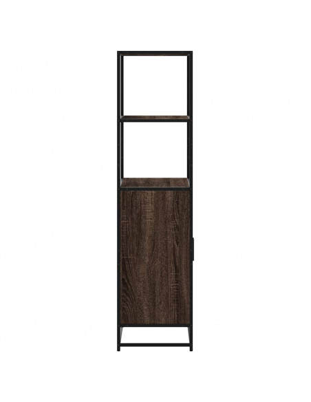 Credenza Rovere Marrone 68x35x139 cm Legno Multistrato Metallo