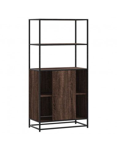 Credenza Rovere Marrone 68x35x139 cm Legno Multistrato Metallo