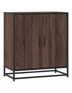 Credenza Rovere Marrone 68x35x76 cm in Truciolato e Metallo