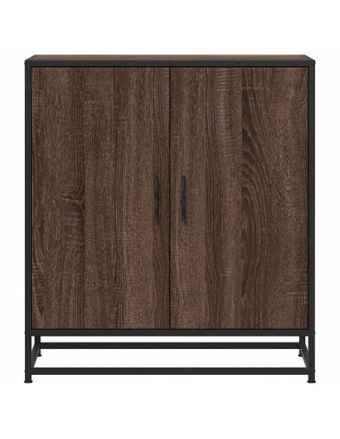 Credenza Rovere Marrone 68x35x76 cm in Truciolato e Metallo