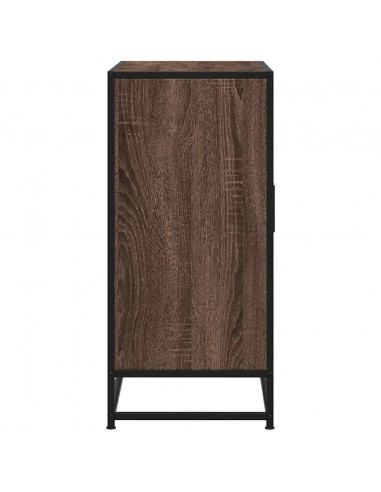 Credenza Rovere Marrone 68x35x76 cm in Truciolato e Metallo