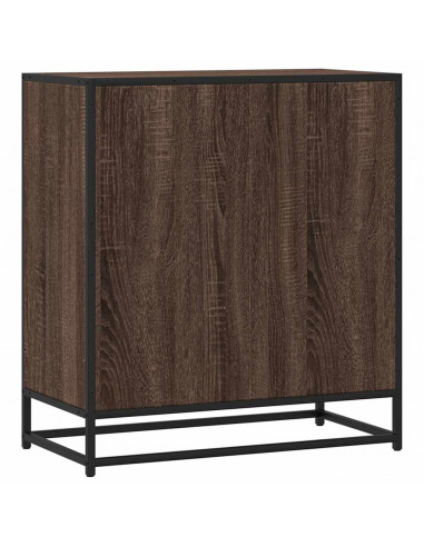Credenza Rovere Marrone 68x35x76 cm in Truciolato e Metallo