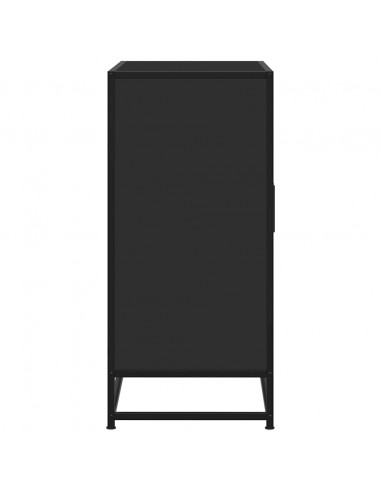 Credenza Rovere Nera 68x35x76 cm in Truciolato e Metallo