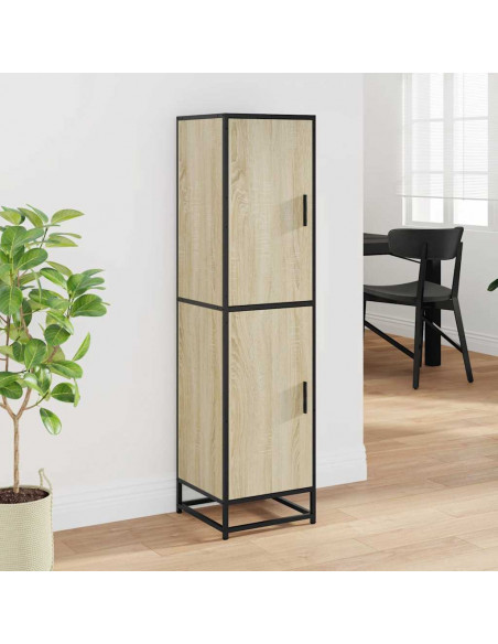 Credenza Rovere Sonoma 35,5x35x139 cm Legno Multistrato Metallo