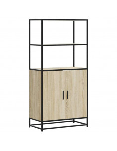 Credenza Rovere Sonoma 68x35x139 cm Legno Multistrato Metallo