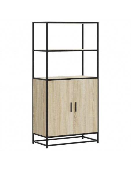 Credenza Rovere Sonoma 68x35x139 cm Legno Multistrato Metallo