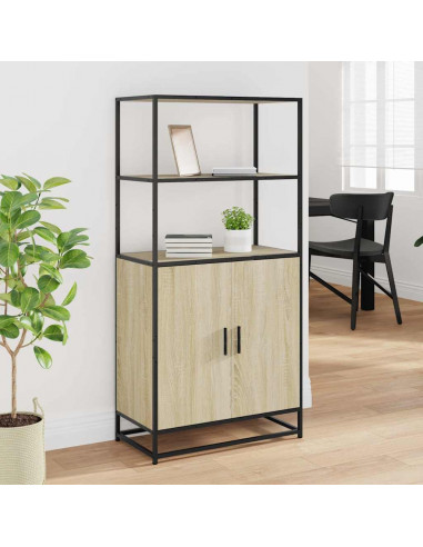 Credenza Rovere Sonoma 68x35x139 cm Legno Multistrato Metallo