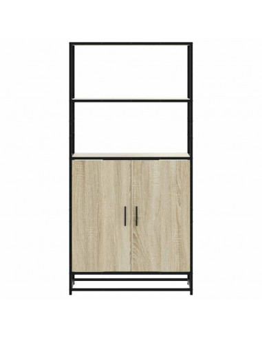 Credenza Rovere Sonoma 68x35x139 cm Legno Multistrato Metallo