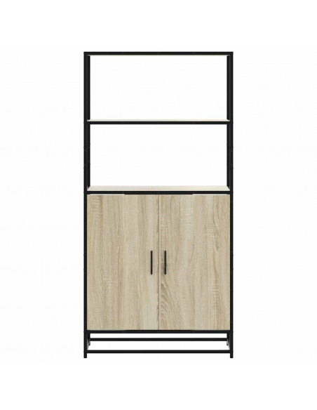 Credenza Rovere Sonoma 68x35x139 cm Legno Multistrato Metallo