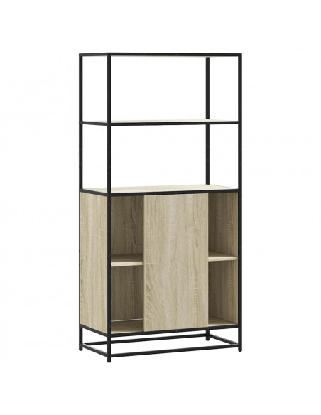 Credenza Rovere Sonoma 68x35x139 cm Legno Multistrato Metallo