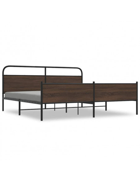 Giroletto senza Materaso in Metallo Rovere Marrone 183x213 cm