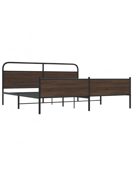 Giroletto senza Materaso in Metallo Rovere Marrone 183x213 cm