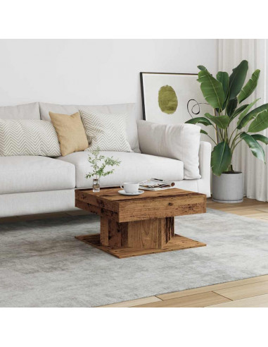 Tavolino da Salotto Legno Antico 55x55x30 cm Legno Multistrato