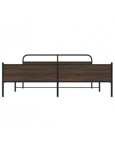Giroletto senza Materaso in Metallo Rovere Marrone 183x213 cm
