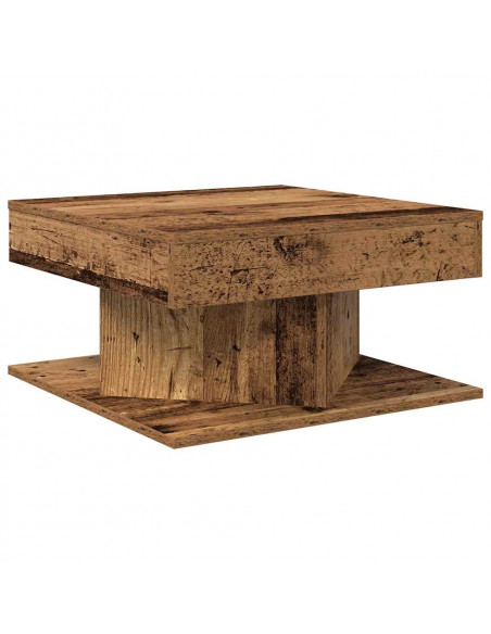 Tavolino da Salotto Legno Antico 55x55x30 cm Legno Multistrato