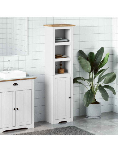 Mobile da Bagno BODO Bianco e Marrone 44x30x160 cm