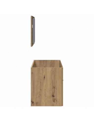 Mobile da Bagno con Specchio Rovere Artigianale Truciolato