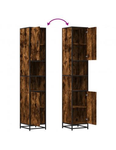 Mobile da Bagno Fumo 35x37,5x188,5 cm in Truciolato e Metallo