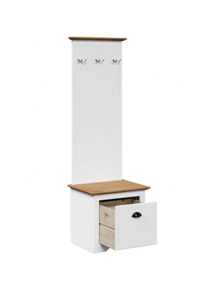 Mobile da Ingresso con Ganci BODO Bianco e Marrone 50x40x157 cm