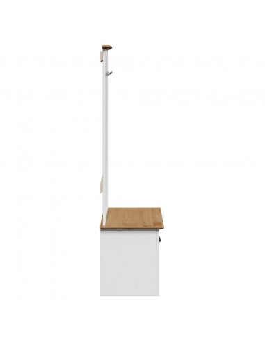 Mobile da Ingresso con Ganci BODO Bianco e Marrone 50x40x157 cm