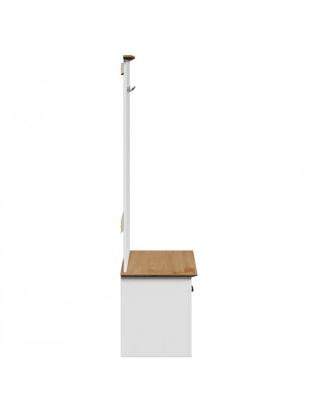 Mobile da Ingresso con Ganci BODO Bianco e Marrone 50x40x157 cm