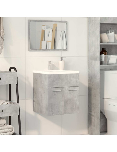 Mobile Lavabo Bagno Grigio Cemento 41x38,5x46 cm in Truciolato