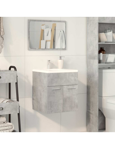 Mobile Lavabo Bagno Grigio Cemento 41x38,5x46 cm in Truciolato