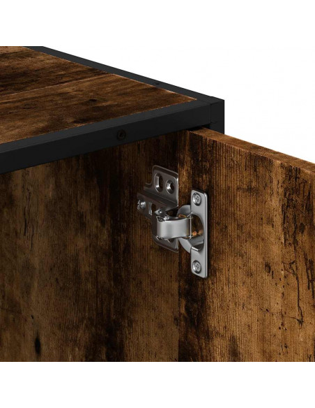 Mobile Lavabo Bagno Rovere Fumo 90x33x60 cm Legno Multistrato