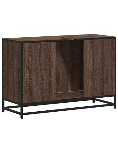 Mobile Lavabo Bagno Rovere Marrone 90x33x60cm Legno Multistrato