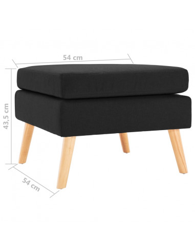 Poggiapiedi Nero in Tessuto