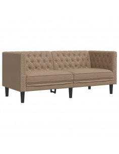 Poltrona Chesterfield a 2 Posti Cappuccino in Similpelle