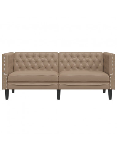 Poltrona Chesterfield a 2 Posti Cappuccino in Similpelle