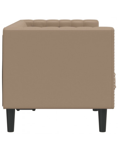 Poltrona Chesterfield a 2 Posti Cappuccino in Similpelle