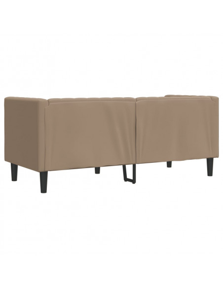 Poltrona Chesterfield a 2 Posti Cappuccino in Similpelle
