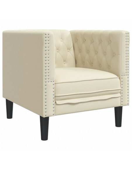 Poltrona Chesterfield Crema in Ecopelle
