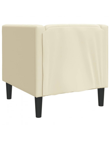 Poltrona Chesterfield Crema in Ecopelle