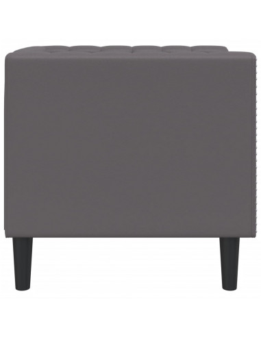 Poltrona Chesterfield Grigia in Similpelle