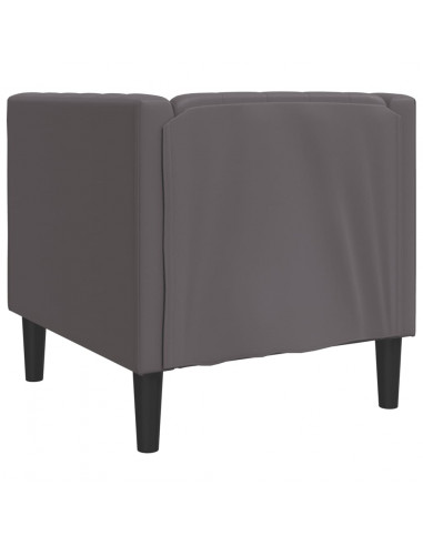 Poltrona Chesterfield Grigia in Similpelle