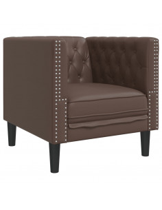 Poltrona Chesterfield Marrone in Similpelle