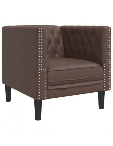 Poltrona Chesterfield Marrone in Similpelle