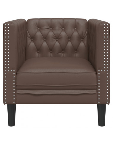 Poltrona Chesterfield Marrone in Similpelle