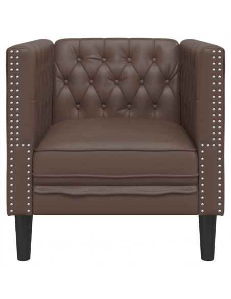 Poltrona Chesterfield Marrone in Similpelle Poltrona Chesterfield Marrone in Similpelle