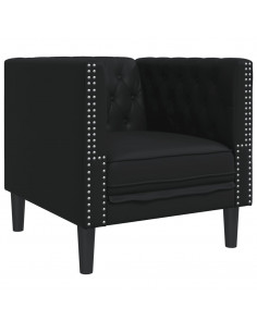 Poltrona Chesterfield Nera in Similpelle