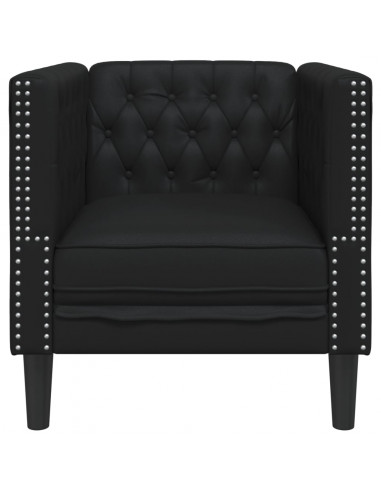 Poltrona Chesterfield Nera in Similpelle