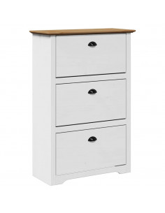 Scarpiera BODO Bianca e Marrone 80x35x118 cm