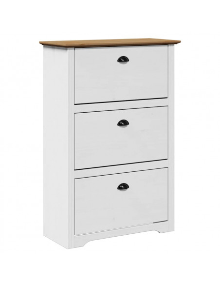 Scarpiera BODO Bianca e Marrone 80x35x118 cm