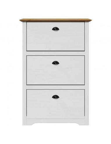 Scarpiera BODO Bianca e Marrone 80x35x118 cm