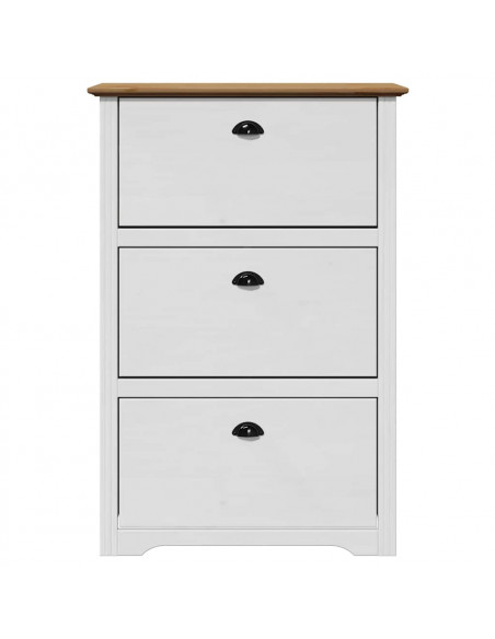 Scarpiera BODO Bianca e Marrone 80x35x118 cm