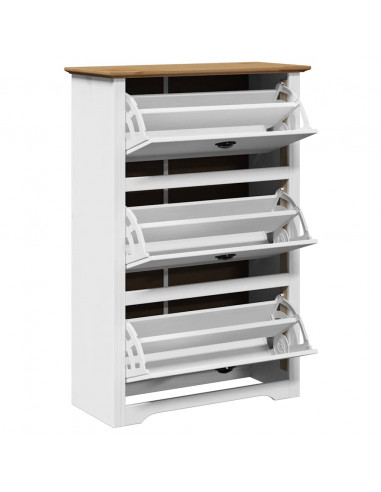 Scarpiera BODO Bianca e Marrone 80x35x118 cm